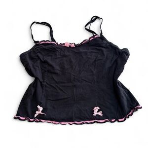 Coquette Black & pink Babydoll Tank